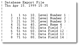 Export Data File Header