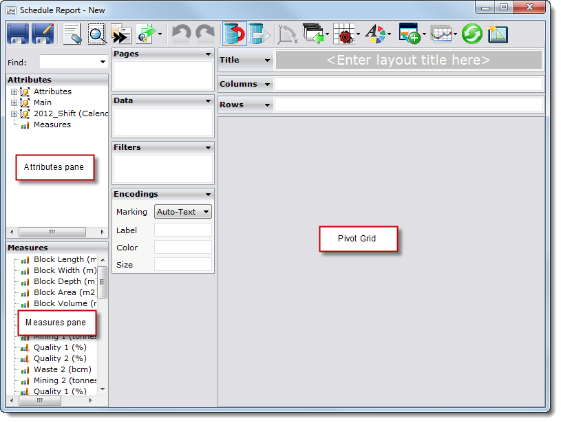 Analysis Reporting - New Report window