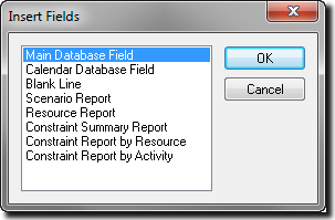 report writer insert fields