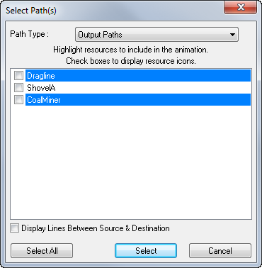 Select Paths Window