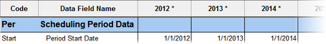 Database options - Display period number in header (deselected)