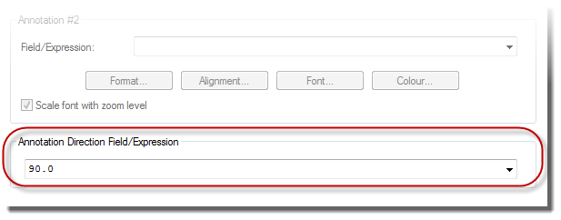 Annotation tab - Annotation Direction Field Expression