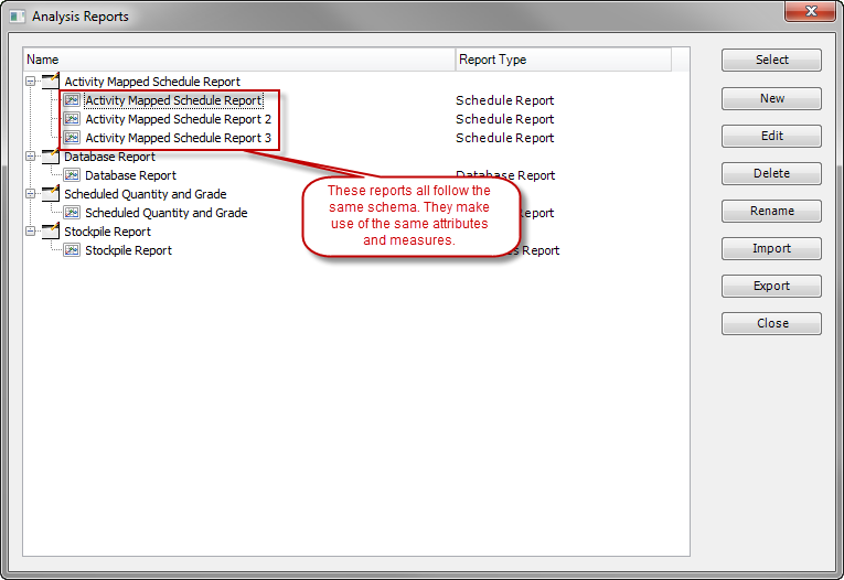 analysis report - same schema