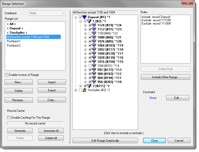 Inverse of a Database Range