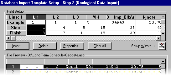 Data Import Fixed Width File Field Setup