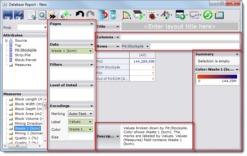 Analysis Reporting - New Report window - Card Panes